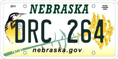 NE license plate DRC264