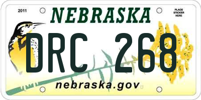 NE license plate DRC268