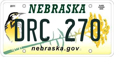 NE license plate DRC270