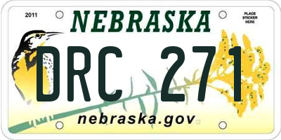 NE license plate DRC271