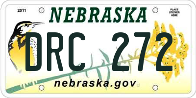 NE license plate DRC272