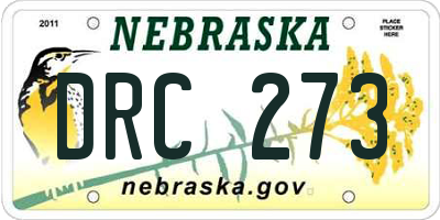 NE license plate DRC273