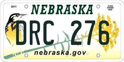 NE license plate DRC276