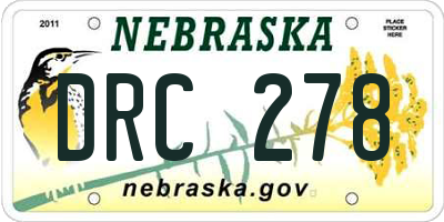NE license plate DRC278