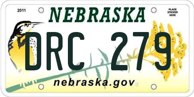 NE license plate DRC279