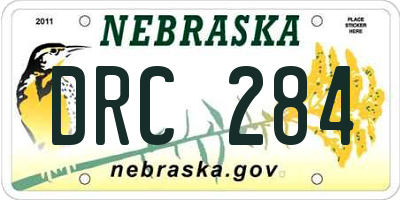 NE license plate DRC284