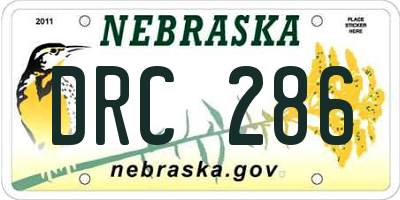NE license plate DRC286