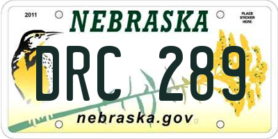 NE license plate DRC289