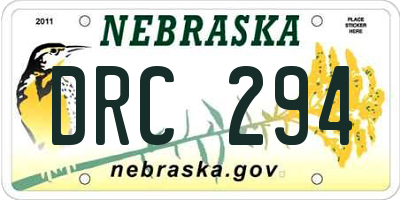 NE license plate DRC294