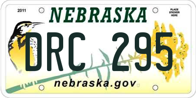 NE license plate DRC295