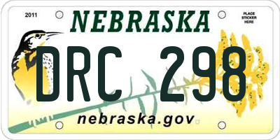 NE license plate DRC298