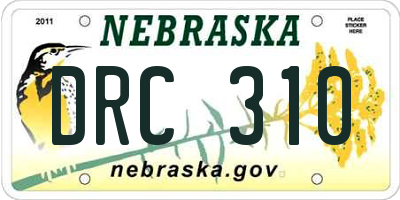 NE license plate DRC310