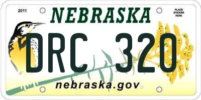 NE license plate DRC320
