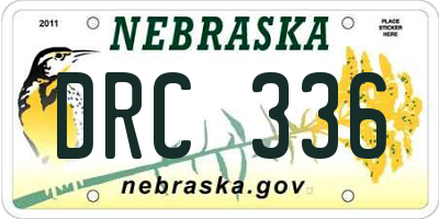 NE license plate DRC336