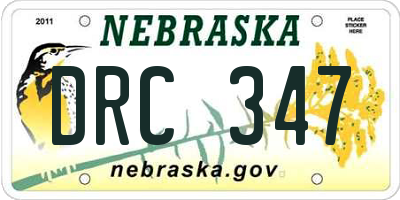 NE license plate DRC347