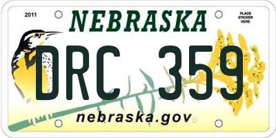NE license plate DRC359