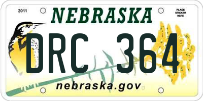 NE license plate DRC364