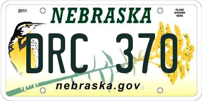 NE license plate DRC370