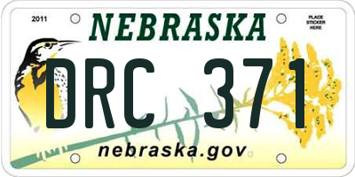 NE license plate DRC371
