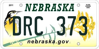 NE license plate DRC373