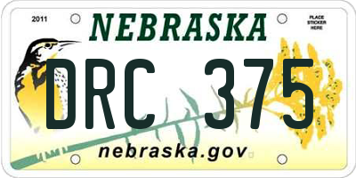 NE license plate DRC375