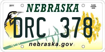 NE license plate DRC378