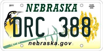 NE license plate DRC388