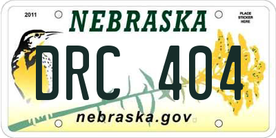 NE license plate DRC404