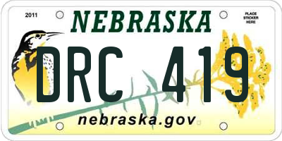 NE license plate DRC419