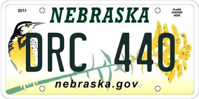 NE license plate DRC440