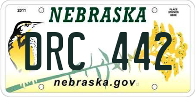NE license plate DRC442