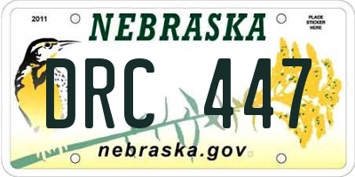 NE license plate DRC447