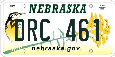 NE license plate DRC461