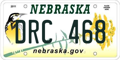 NE license plate DRC468
