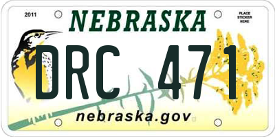 NE license plate DRC471