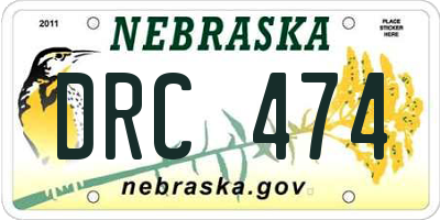 NE license plate DRC474