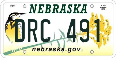 NE license plate DRC491