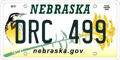 NE license plate DRC499