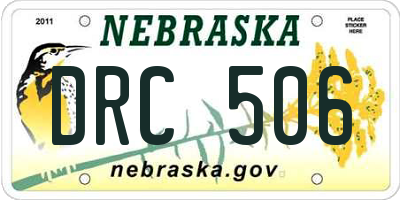 NE license plate DRC506