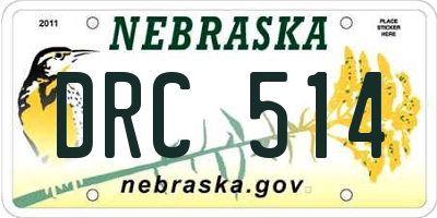 NE license plate DRC514