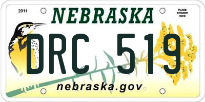 NE license plate DRC519