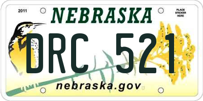 NE license plate DRC521