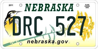 NE license plate DRC527