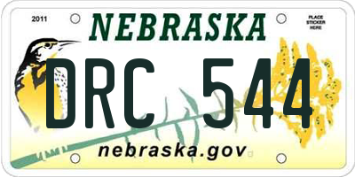 NE license plate DRC544
