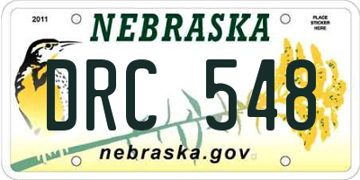 NE license plate DRC548