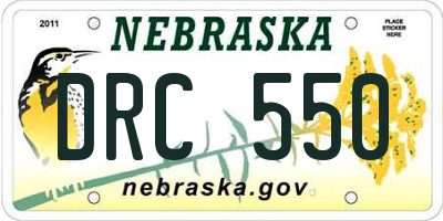 NE license plate DRC550