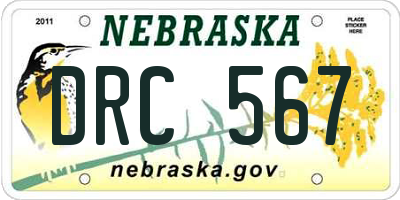 NE license plate DRC567