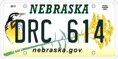 NE license plate DRC614