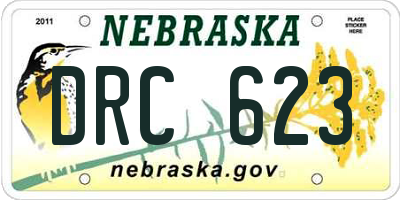 NE license plate DRC623