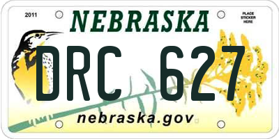 NE license plate DRC627